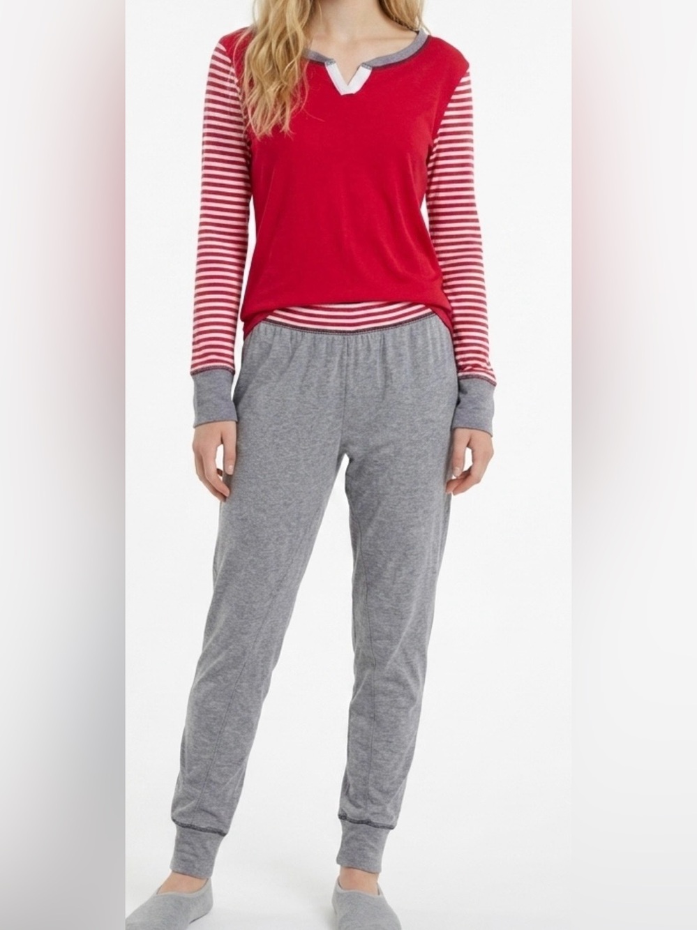 TOMMY HILFIGER Women’s 2 piece PJ Set With Red Logo Interior Label Tee